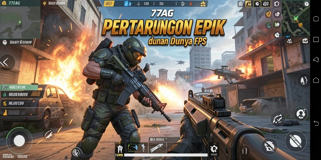 Screenshot gameplay 77AG menampilkan pertempuran yang intens dan mendebarkan.
