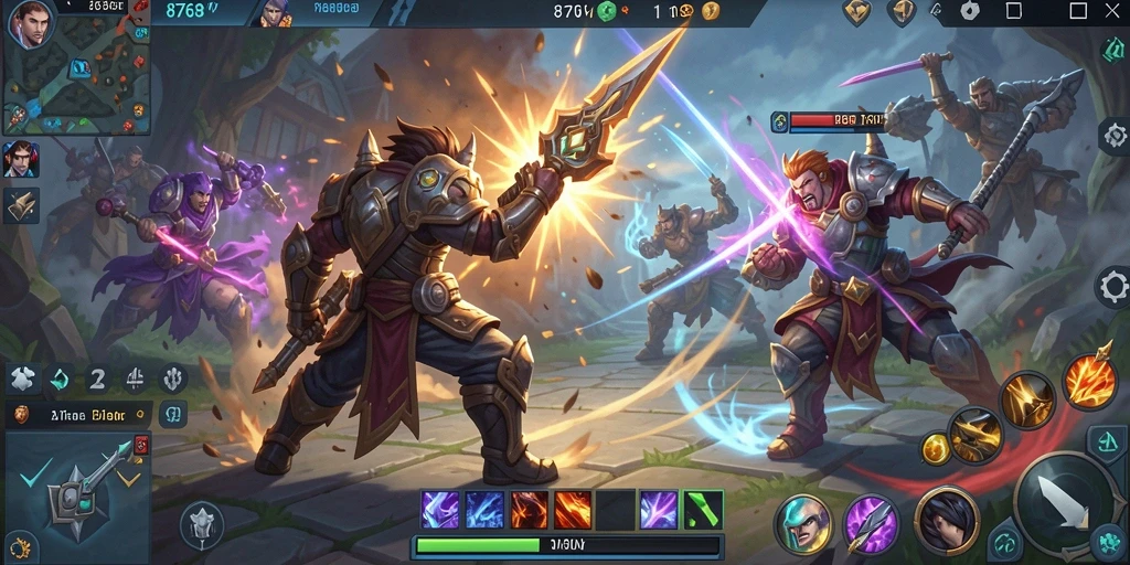 Tampilan seru pertarungan tim di <strong>8768</strong> MOBA.