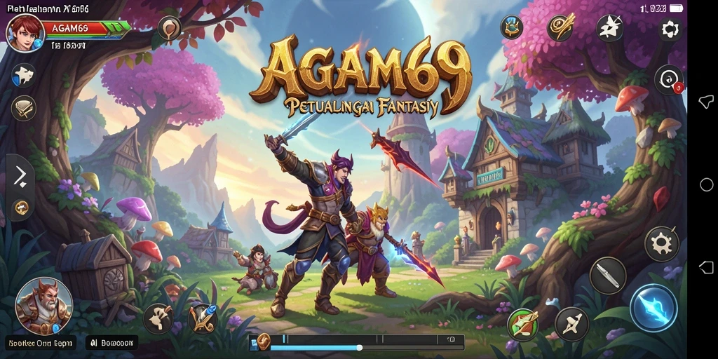 Screenshot AGAM69 menampilkan karakter di pertarungan epik dalam dunia fantasi.