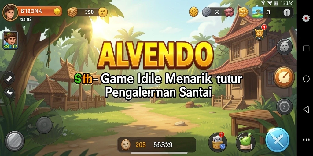 Screenshot gameplay ALVENDO menampilkan pengelolaan sumber daya yang seru.