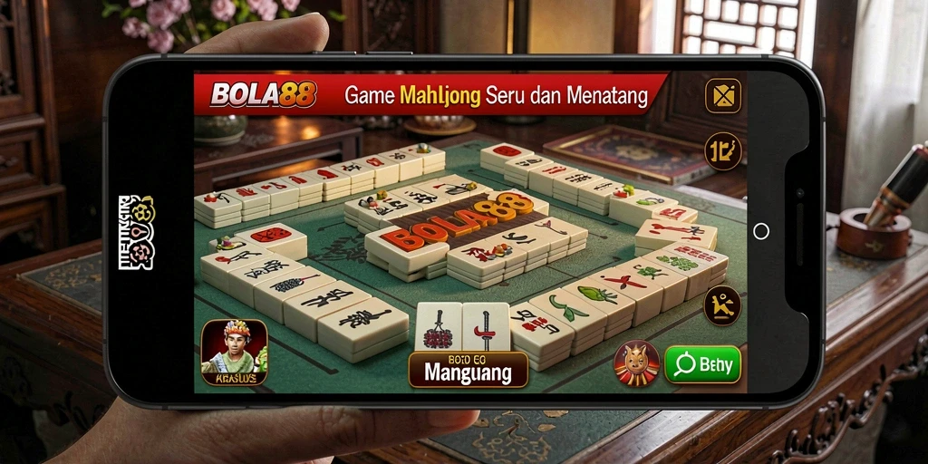Screenshot gameplay Mahjong menampilkan tantangan seru BOLA88.