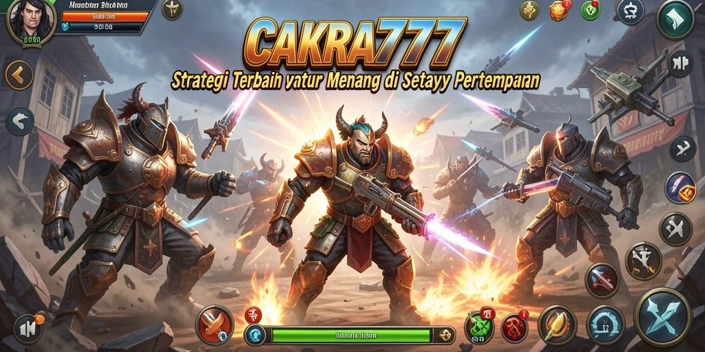 Screenshot gameplay CAKRA777 yang menunjukkan pertempuran strategis yang mendebarkan.