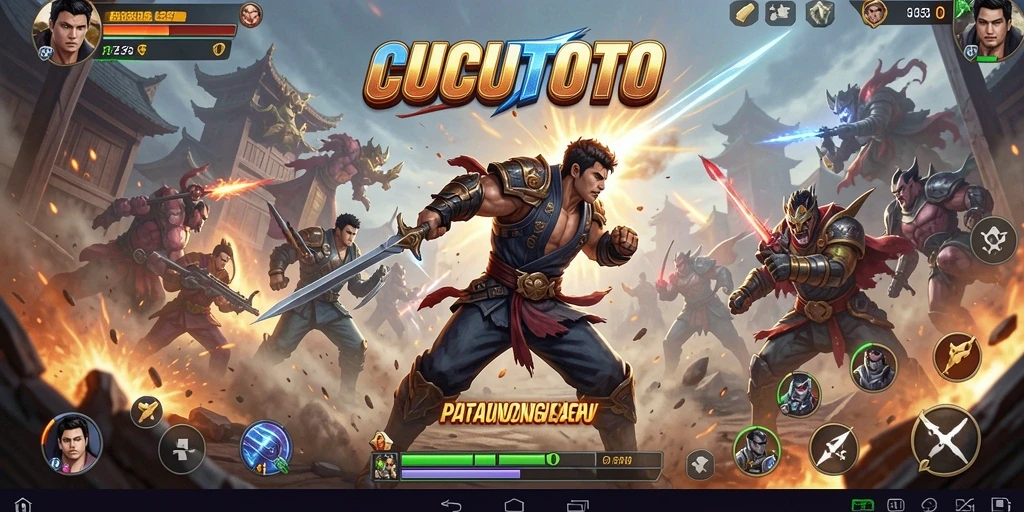 Cuplikan gameplay CUCUTOTO yang menunjukkan aksi pertempuran yang intens.