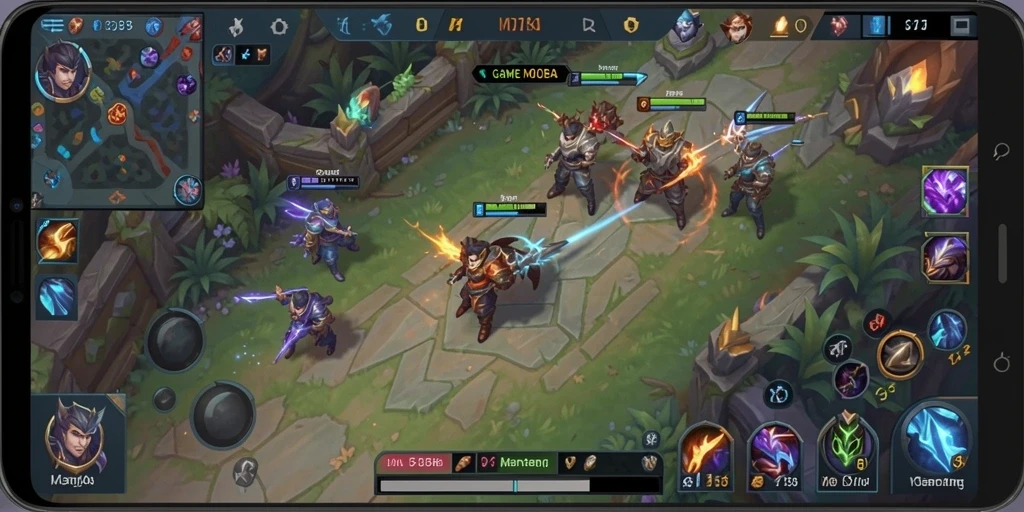 Screenshot D73 menampilkan aksi seru dalam pertempuran MOBA.