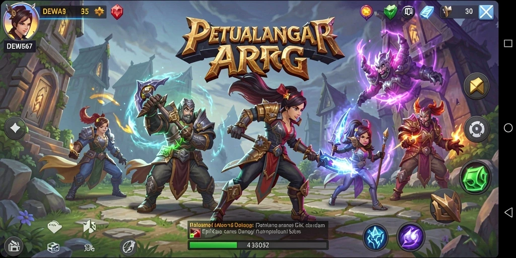 Tampilan gameplay seru di dunia ARPG DEWI567.