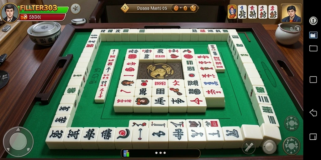Tampilan gameplay FILTER303 yang seru dengan ubin Mahjong.