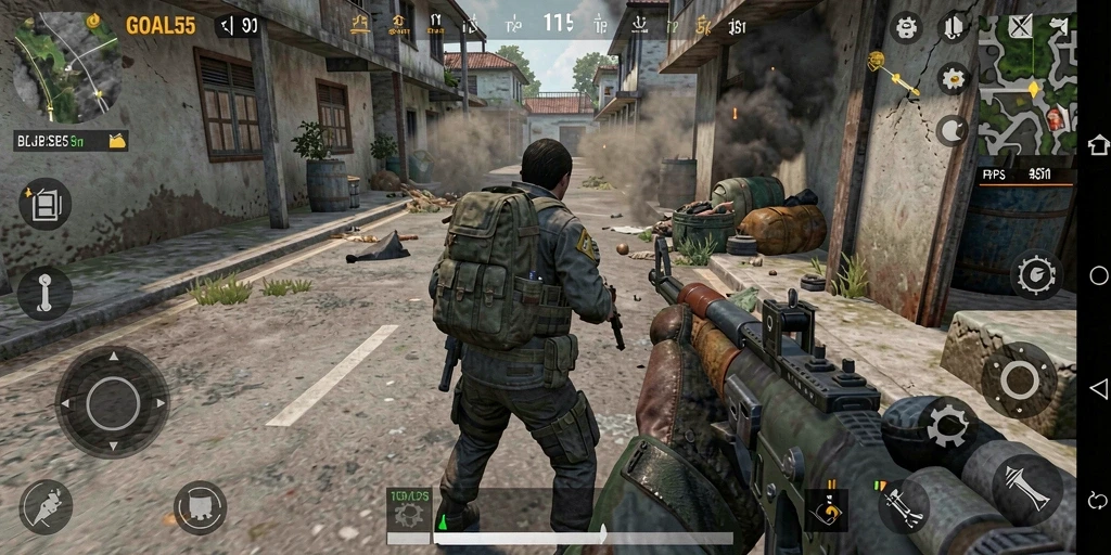 Gameplay seru dan menegangkan dalam GOAL55 yang memperlihatkan aksi pertempuran TPS.