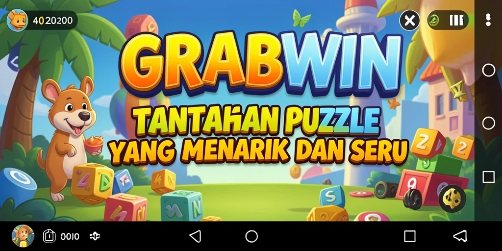 Screenshot gameplay GRABWIN menunjukkan tantangan puzzle yang mengasyikkan.