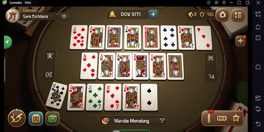 Tampilan gameplay seru dari H03 dengan suasana meja domino.