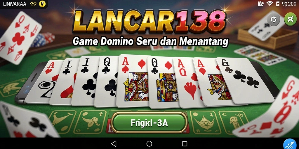 Screenshot utama LANCAR138 yang menunjukkan gameplay seru domino.