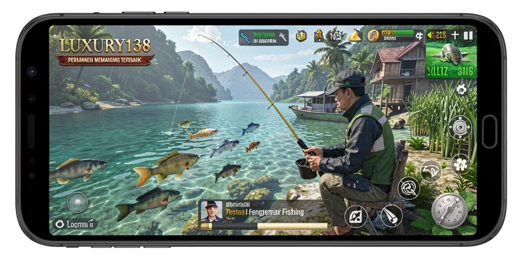 Screenshot gameplay LUXURY138 menunjukkan pengalaman memancing yang menarik.