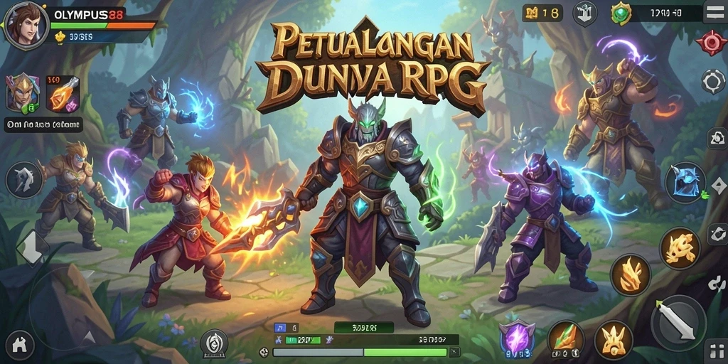 Tampilan gameplay menegangkan dari OLYMPUS88 di dunia RPG.