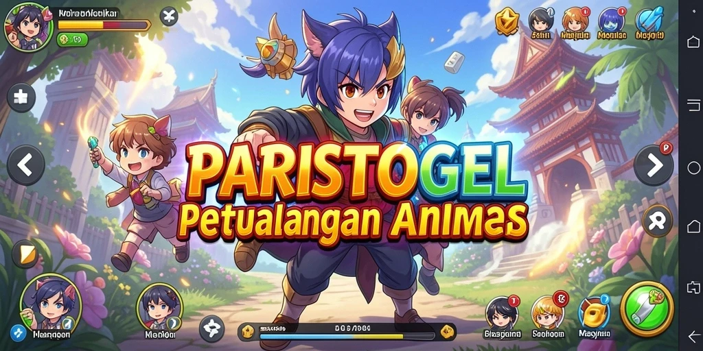 Screenshot gameplay PARISTOGEL menampilkan aksi seru dan karakter anime yang menawan.