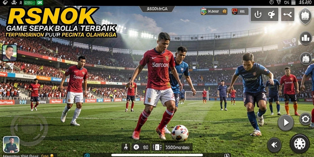 Tampilan gameplay menegangkan dalam pertandingan sepak bola.