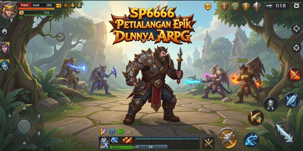 Tampilan gameplay SP666 yang menakjubkan dalam arena pertarungan.