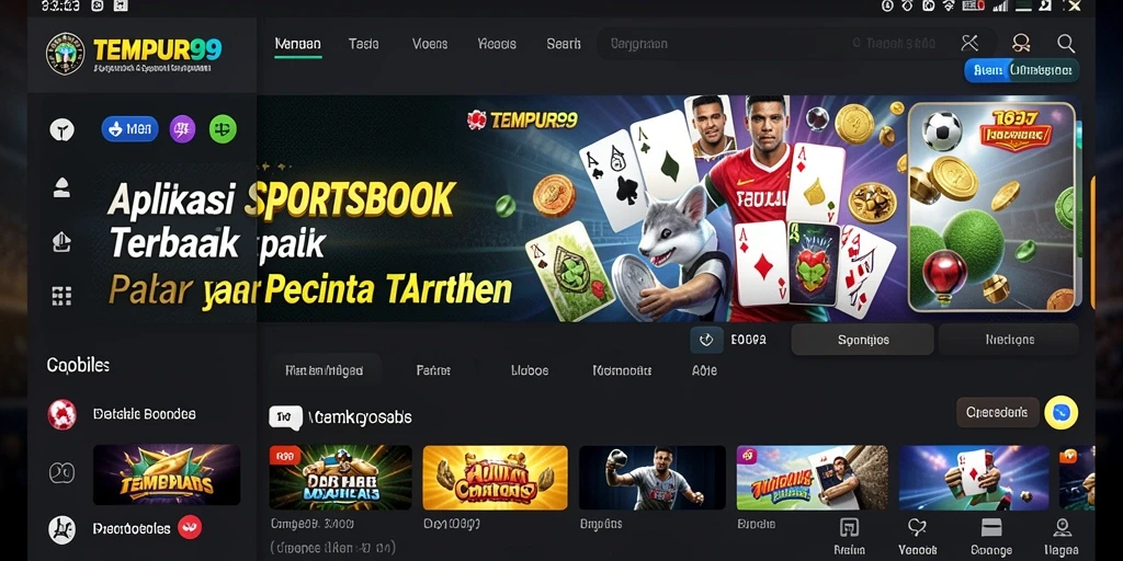 Tangkapan layar TEMPUR99 menunjukkan fitur taruhan olahraga yang menarik.