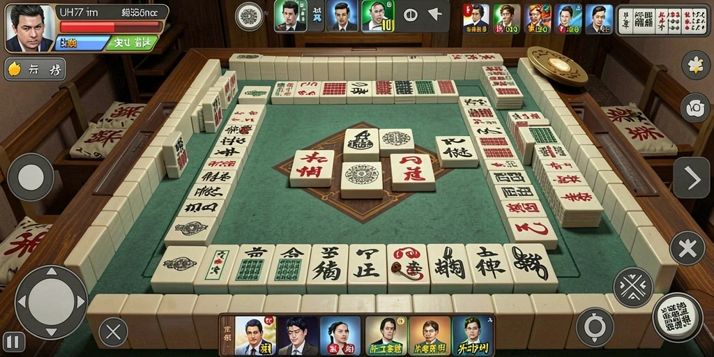 Screenshot UH77 menampilkan gameplay Mahjong yang seru dan menarik.