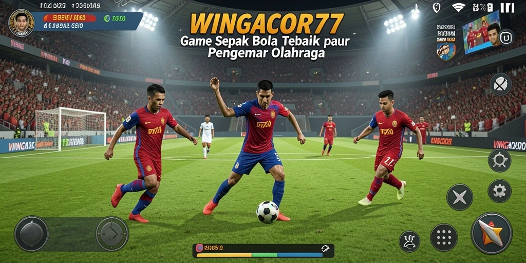 Gameplay menarik di lapangan sepak bola yang seru.